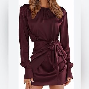 G & Y Satin Tie Waist Cocktail Mini Dress Size XL New NWT